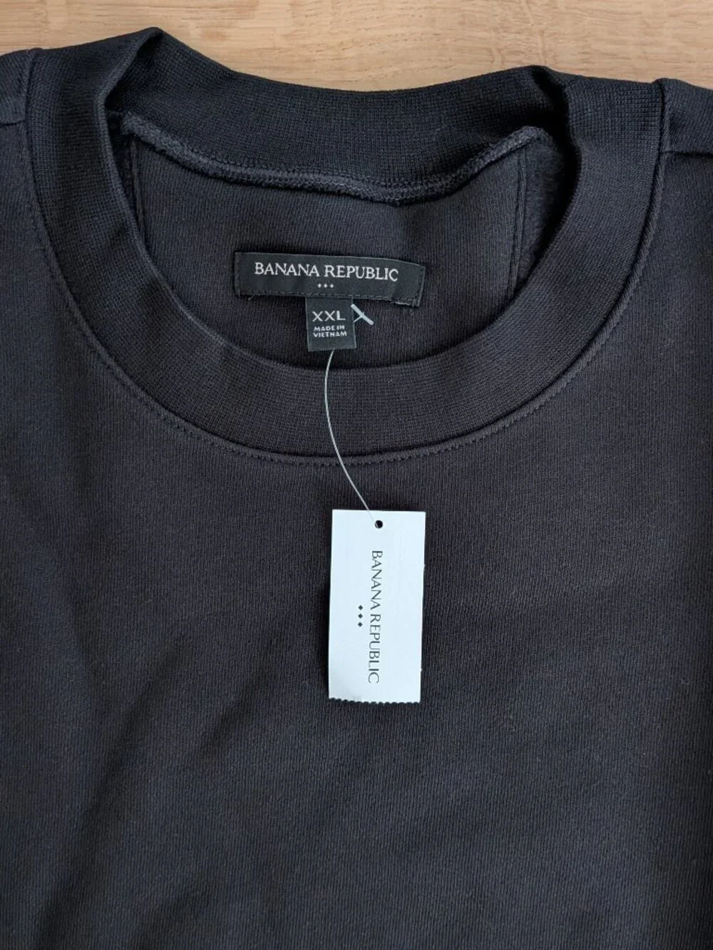 NWT Banana Republic Fleece Crewneck Sweatshirt XXL Black Soft Pullover